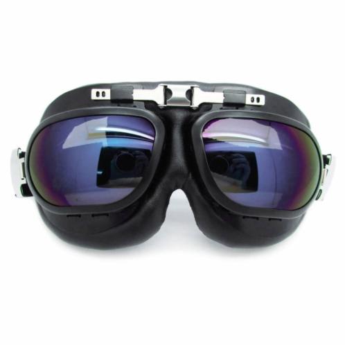 RAF zwarte motorbril multi-kleur glas