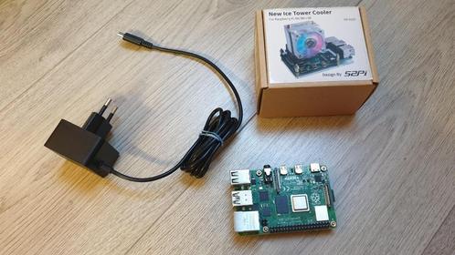 Raspberry Pi 4 2GB, Official Power Supply, GeeekPi Cooler