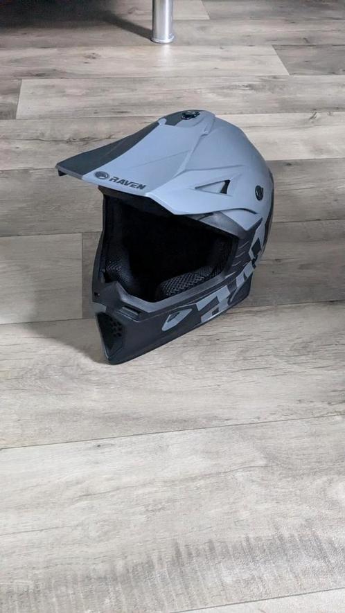 Raven motorhelm zwartgrijs