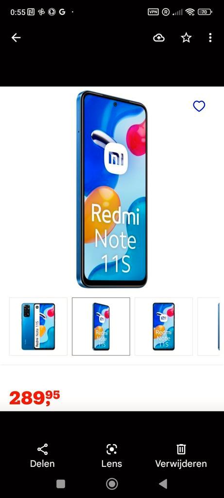 Redmi Note 11s nieuwste model 4wkn oud incl bon