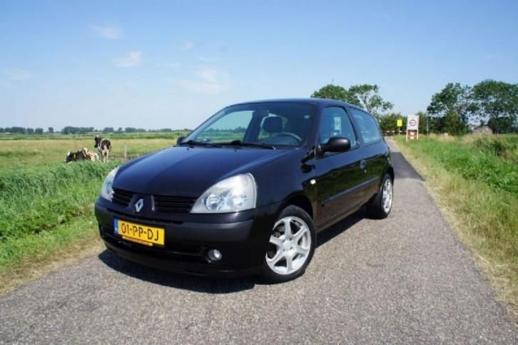Renault Clio 1.4 16V Drive Navi Zwart (bj 2004)