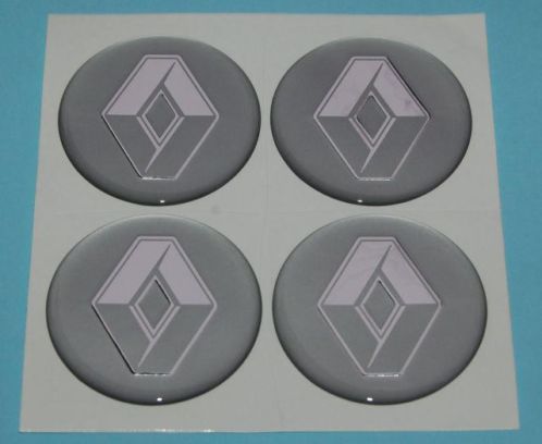 Renault Grijze Aluminium 60 mm Naafstickers Naaf Stickers 