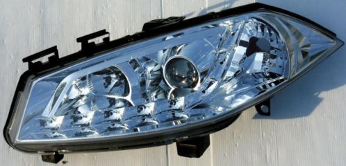 Renault Megane II 03 R8 Style LED Koplampen Chrome V1