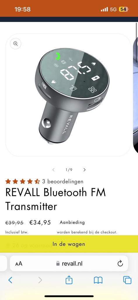Revall Carkit - FM Transmitter - Bluetooth Auto - 40 Stuks