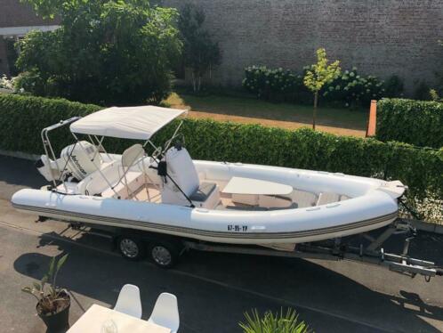 RIB 7.3 meter met Johnson 225pk en nieuwe trailer