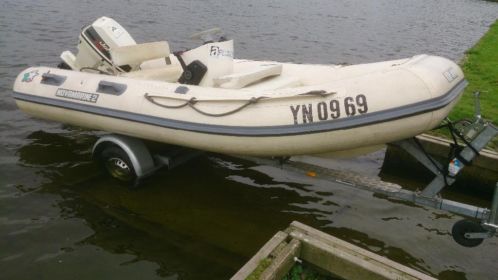 RIB Rubberboot NOVAMARINE 4 mtr. Johnson 50pk Kalf traile