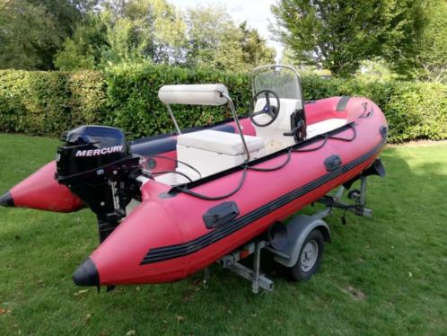 Rib rubberboot, pega trailer en 9.9 Pk mercury 4 takt