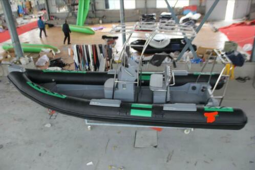Rib rubberboot zwart groen 5.80m gloednieuw