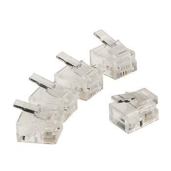 RJ11 connector mannelijk - 10 stuks (transparant)