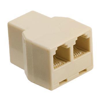 RJ11 splitter RJ11 vrouwelijk - 2x RJ11 vrouwelijk (ivoor)