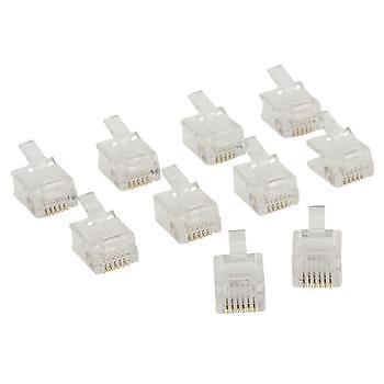 RJ12 connector mannelijk 10 stuks (transparant)