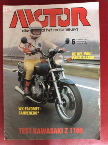 Roadtest KAWASAKI Z1100 uit 1981 tijdschrift MOTOR