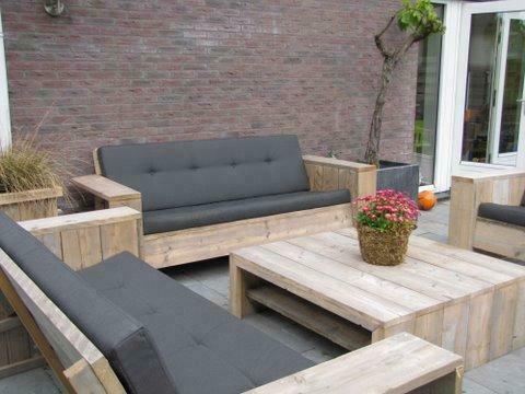 Robuuste tuinmeubelen loungesets hoek banken k MAATWERK