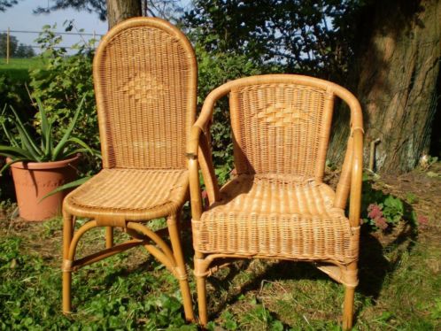 Rotan  rieten tuin stoelen 3x