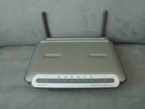 Router, merk Belkin (draadloos) type G  Mimo router. Met