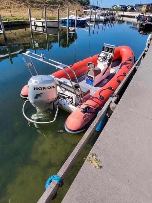 Rubberboot Rib 5m 90pk honda kanteltrailer