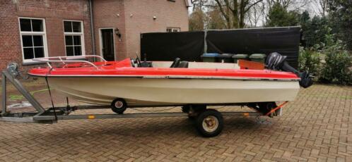 Ruime boot 9.9pk electr gestart met trailer motorboot