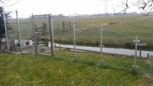 RVS Windkering tuinscherm met veiligheidsglas