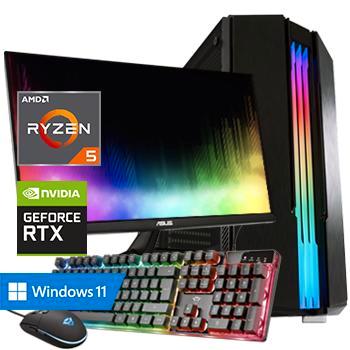 Ryzen 5  RTX 3060 Game PC Set met Monitor Toetsenbord Muis