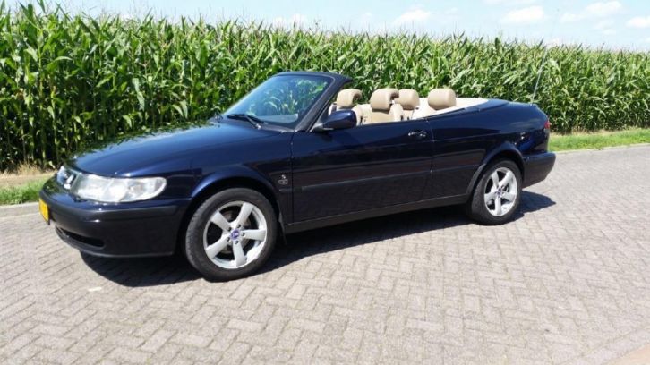 Saab 9-3 2.0 T Cabrio 2001 Blauwmetallic Orginele staat