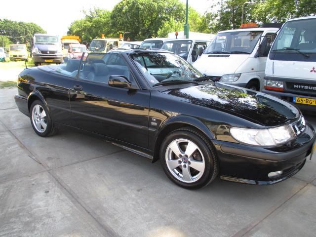 Saab 9-3 2.0 T Cabrio 2001 Zwart, LPT, Leer, TOP Cabriolet