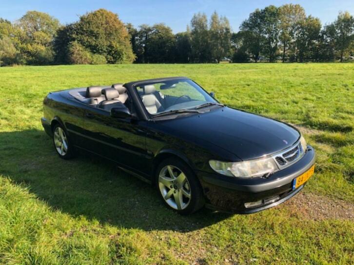 Saab 9-3 2.0 T Cabrio 2001 Zwart (YOUNGTIMER)