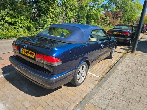 Saab 9-3 cabrio blauw, vakantie gevoel