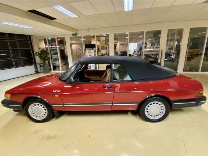 Saab 900 2.0 T16 Full Turbo Cabrio 1987 Rood en beige leer