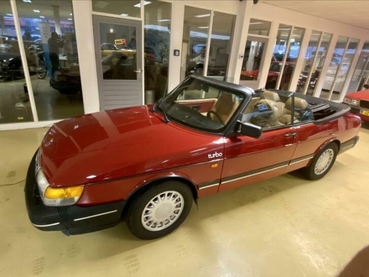 Saab 900 Classic Full Turbo Cabrio 1987 Rood - crme leder