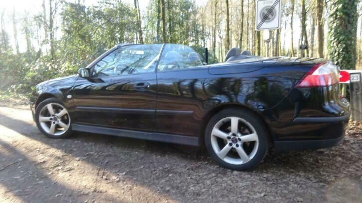 Saab 9.3 cabrio 1.8 turbo bj 2006 linear (zwart)