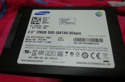 Samsung 128GB 6.0GBPS 2.5034 SATA SSD MZ-7PC128D 