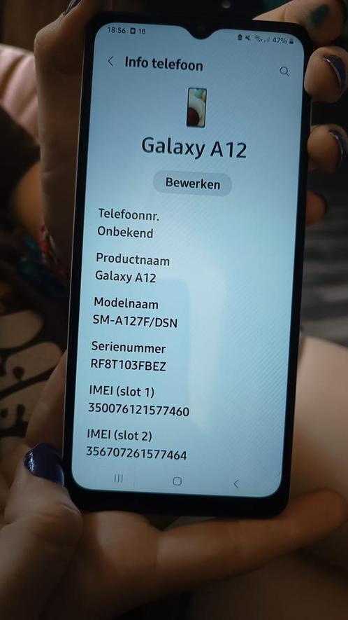 Samsung a12 zie omschrijving