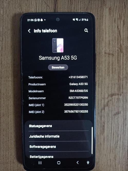 Samsung a53 5g zwart 128gb incl. Snellader