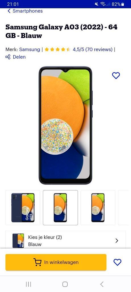 Samsung Galaxy A03 (2022) - 64 GB - Blauw