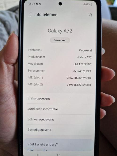 Samsung Galaxy A72 met hoesje (zwart)