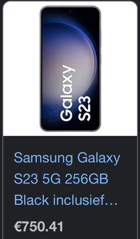 Samsung Galaxy S23 256GB zwart vraagprijs 700