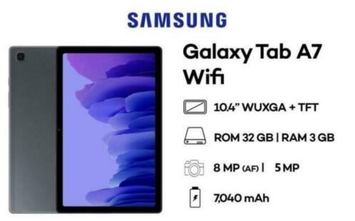 Samsung Galaxy Tab A7 WiFi 32Gb Grijs met draaibare hoes