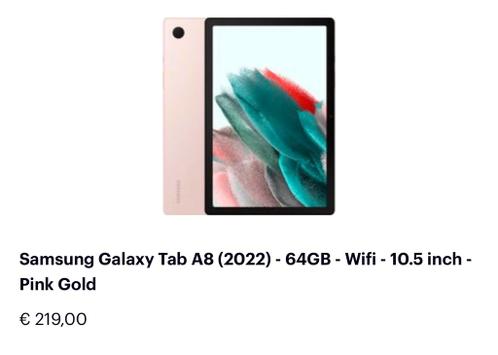 Samsung Galaxy Tab A8 64 Gb incl roze beschermhoes