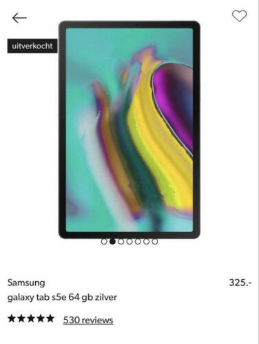 Samsung Galaxy tab s5 10.5 64GB twee keer gebruikt