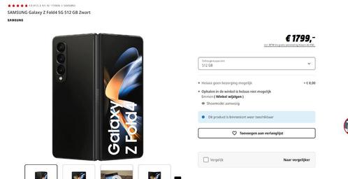 SAMSUNG Galaxy Z Fold4 5G 512 GB Zwart