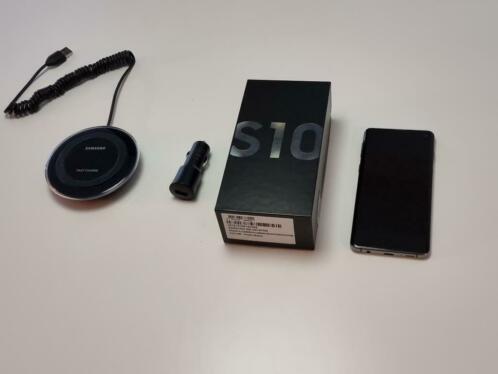 Samsung S10 128GB Prism Black met charging pad en autolader