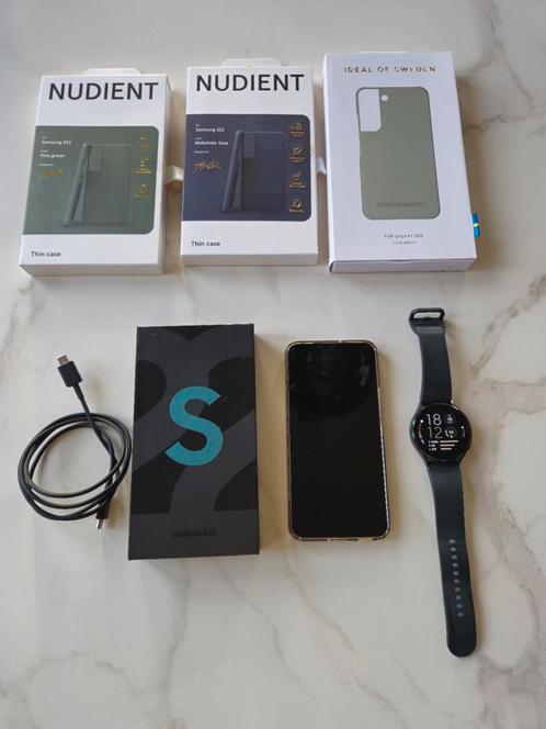 Samsung S22 green 128GB evt met galaxy watch 4