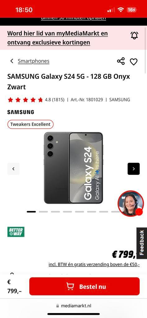 Samsung s24 128 gb zwart