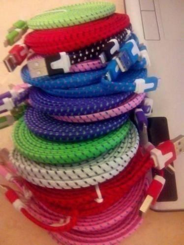 Samsung S4 S5 micro usb oplader lader kabel iPhone 4 4S 5 6 