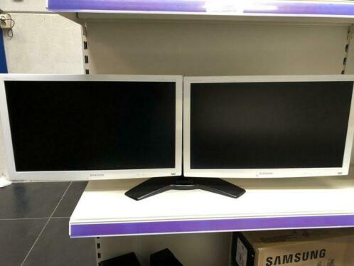 Samsung T24B300 2x op dual standaard - Wit