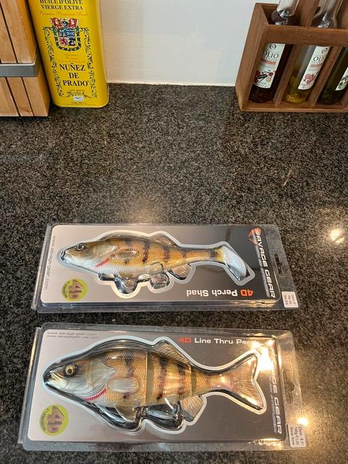 savage gear 23cm line thru perch Paddle tail kunstaas 