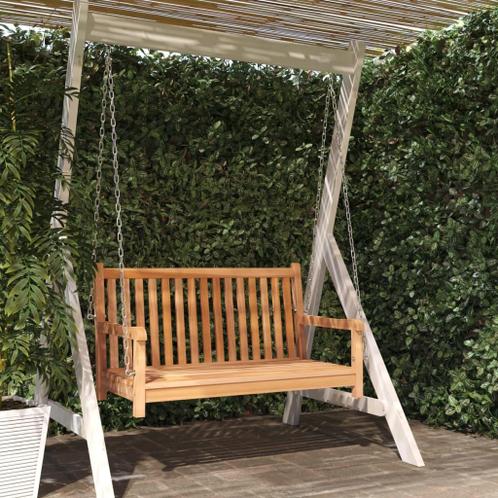 Schommelbank 114x60x64 cm massief teakhout (Tuinsets)