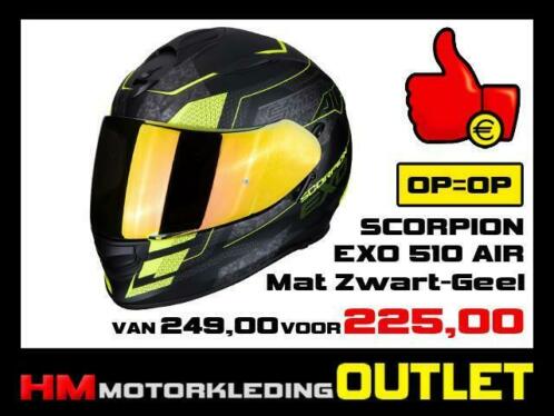  Scorpion - EXO 510 Air Galva - Mat Zwart-Geel maat L-60