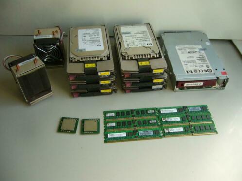 Scsi drives, Dat streamer, processoren uit een HP server