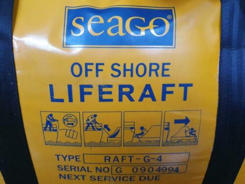 Seago offshore liferaft 4 personen in tas